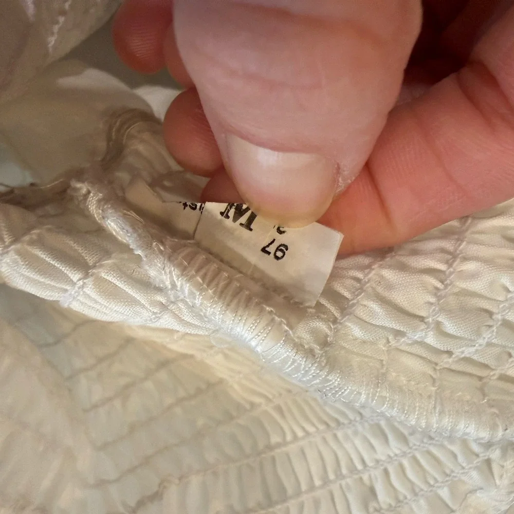 Coquette Ruffle Babydoll Top M Romantic Y2K Boho Fairy Keyhole Tie White V-Neck - Picture 5 of 9